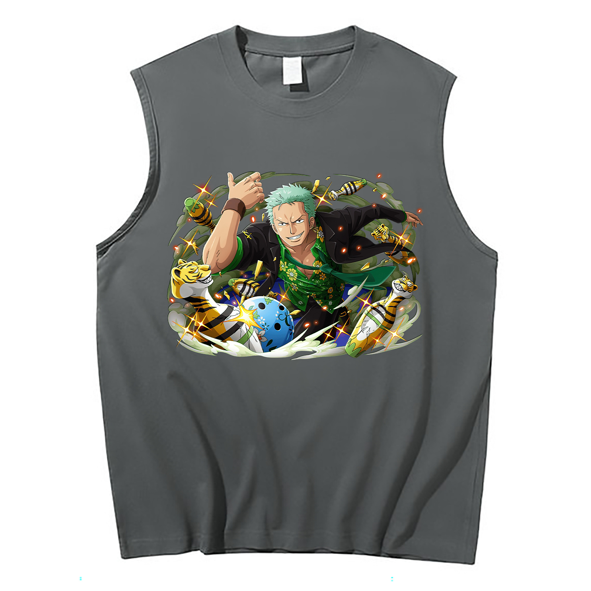 ワンピース ロロノア・ゾロ ONE PIECE Roronoa Zoro コットン100％タンクトップ（フロントプリント）
